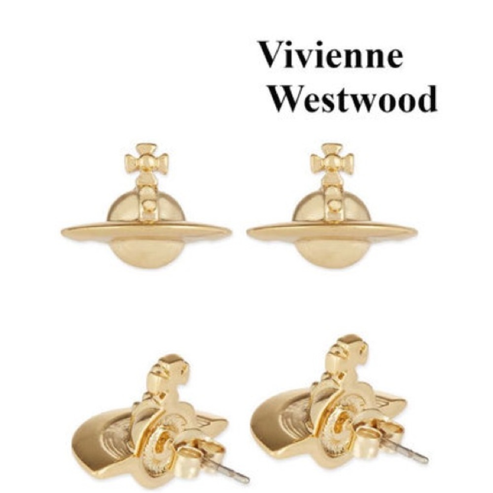 Vivienne Westwood Unisex Plain ORB Logo Earrings